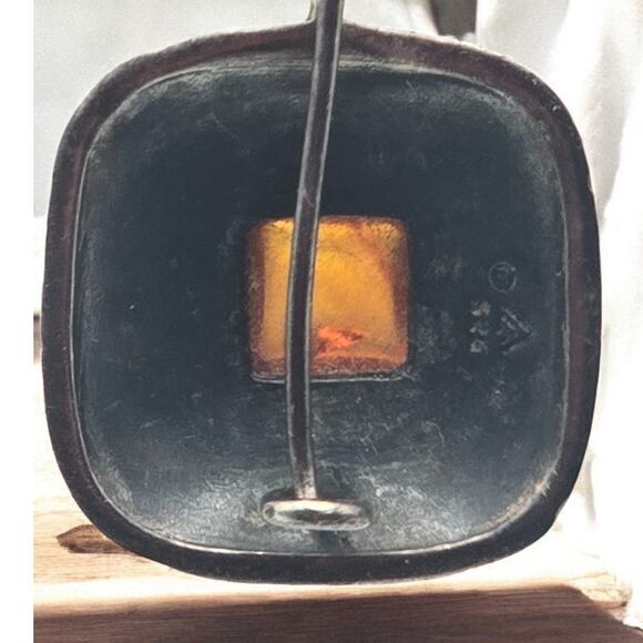 Vintage Silpada Natural Amber Southwestern Style Sterling Earrings - Picture 5 of 6